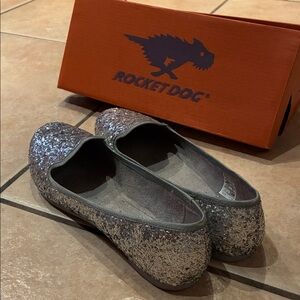 Rocket Dog Shimmering Silver Ballet Flats